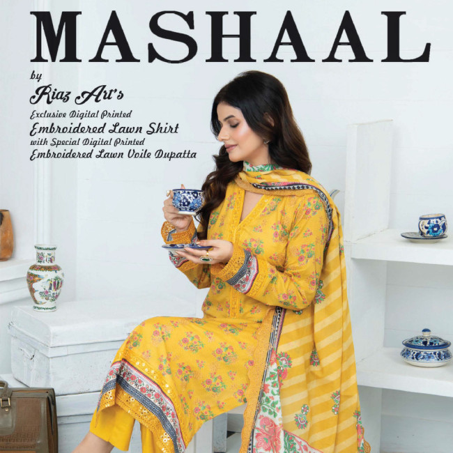 Mashaal chikankari Embroidered Allover vol 31 by Riaz Arts